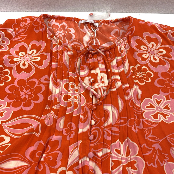 Olivaceous Shorts Outfit‎ Women Medium Orange Pink Cream  Tropical Beachcore - Picture 11 of 16